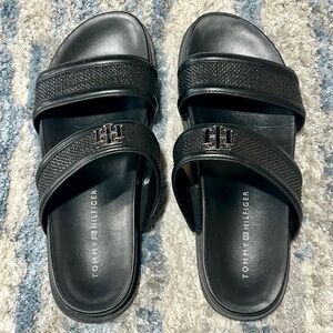 Tommy Hilfiger Black Slide Sandals
